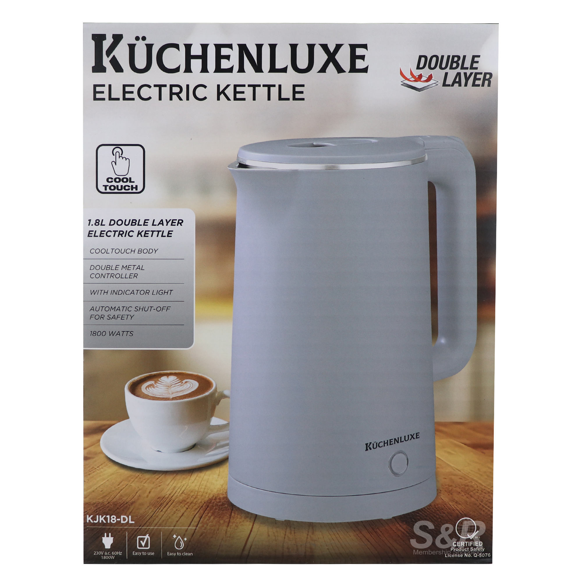 Kuchenluxe Double Layer Electric Kettle 1.8L KJK18-DL
